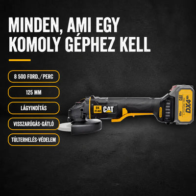 DX3140B Power+ 18V Kefe nélküli 125mm-es sarokcsiszoló