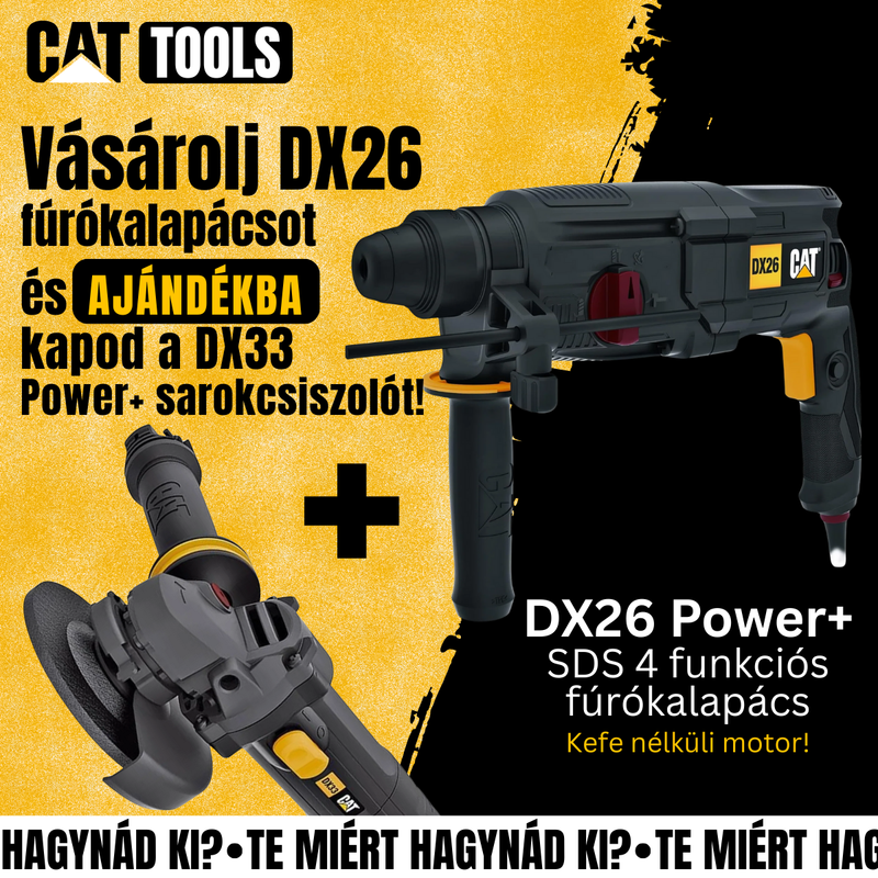 DX26 Power+ fúrókalapács + ajándék DX33 sarokcsiszolóval