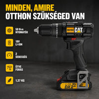 DX155 Power+ Akkumulátoros ütvefúró-csavarozó 18V 50 N.m