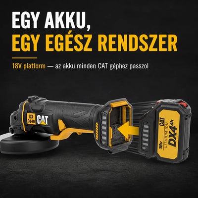 DX3140B Power+ 18V Kefe nélküli 125mm-es sarokcsiszoló